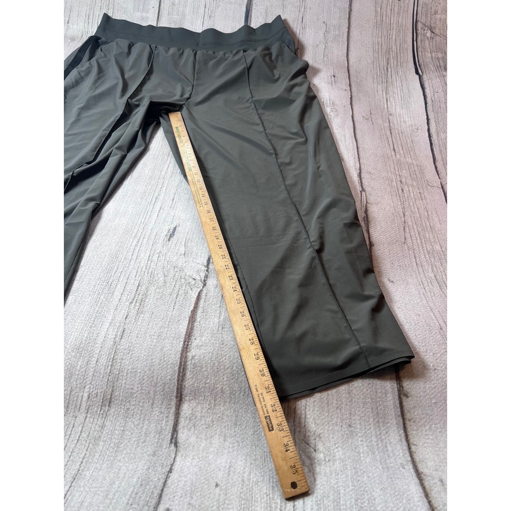 Athleta Nolita Wide Leg Pants Women 26 Olive Green/ Gray Athleisure Minimalist - Picture 3 of 6